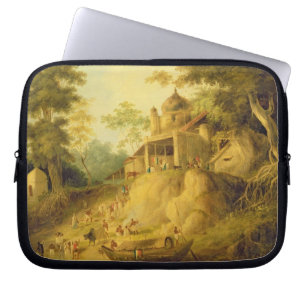 Housse Pour Ordinateur Portable Les banques du Gange, c.1820-30 (huile sur la