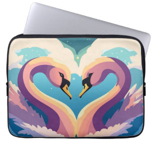 Housse Pour Ordinateur Portable Les cygnes amoureux