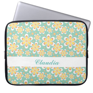 Housse Pour Ordinateur Portable Les fleurs orange sur le vert