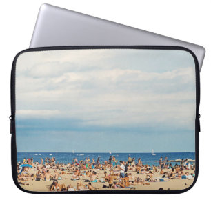 Housse Pour Ordinateur Portable Les gens sur la plage de sable brun