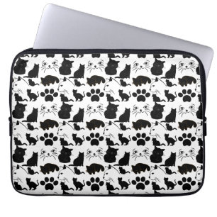 HOUSSE POUR ORDINATEUR PORTABLE LES MOTIFS DE CHATS NOIRS