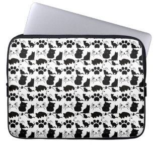 HOUSSE POUR ORDINATEUR PORTABLE LES MOTIFS DE CHATS NOIRS