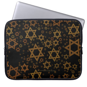 Housse Pour Ordinateur Portable L'étoile artistique de David thème Hanukkah de Sli