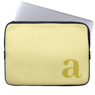 Housse Pour Ordinateur Portable Lettre Monogramme Jaune Pâle Et Moutarde Minimalis
