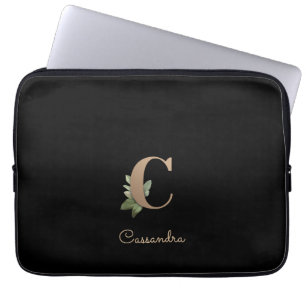 Housse Pour Ordinateur Portable LETTRE MONOGRAPHIQUE BOtanique Élégante C Sleeve o