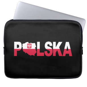 Housse Pour Ordinateur Portable Lettres de la carte du drapeau polonais