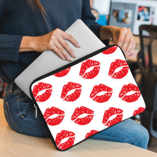 Housse Pour Ordinateur Portable Lèvres Rouges, Rouge À Lèvres, Baiser, Motif Des L