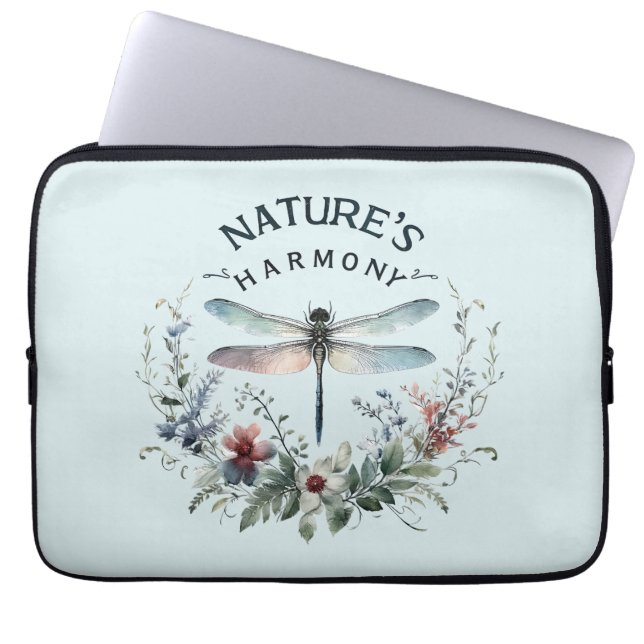 Housse Pour Ordinateur Portable L'harmonie de la nature - libellule artistique (Devant)