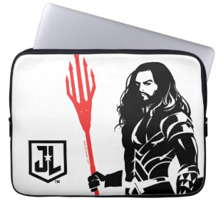 Housse Pour Ordinateur Portable Ligue de Justice   Aquaman Pose Noir Pop Art