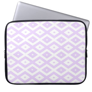 Housse Pour Ordinateur Portable Lilac motif de diamants violet et blanc