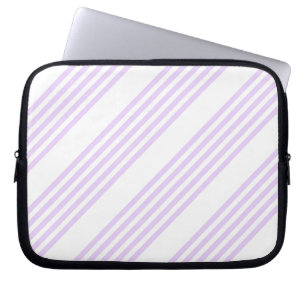 Housse Pour Ordinateur Portable Lilac violet et blanc cinq bandes motif