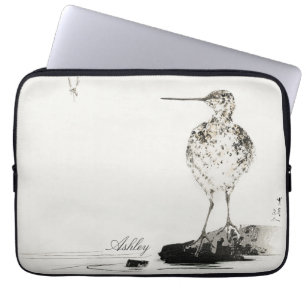 Housse Pour Ordinateur Portable L'illustration vintage commune d'oiseau de Snipe