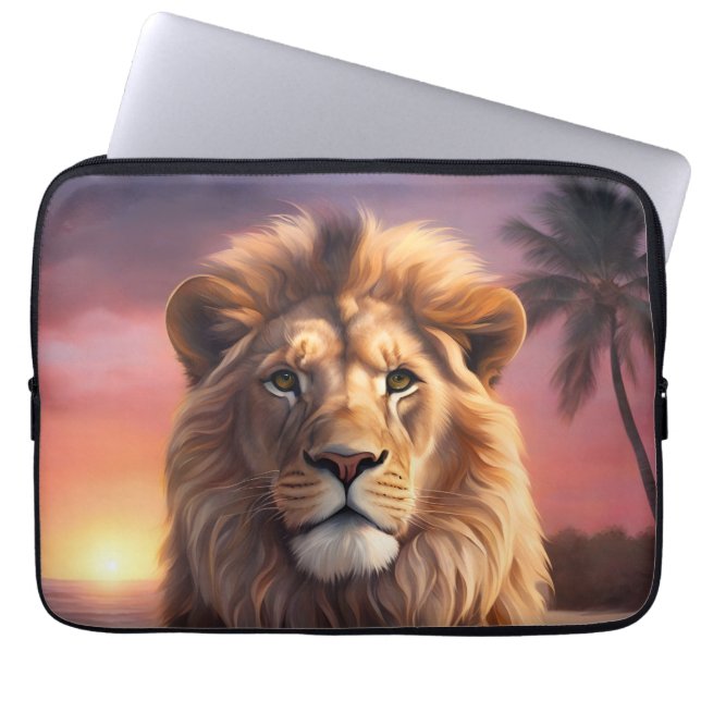Housse Pour Ordinateur Portable Lion sur la plage (Devant)