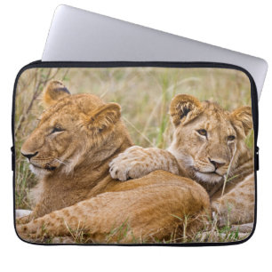 Housse Pour Ordinateur Portable Lionceaux se prélassant