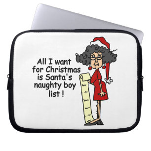 Housse Pour Ordinateur Portable Liste des garçons de père Noël Naughty