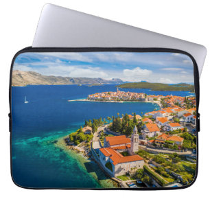 Housse Pour Ordinateur Portable Littoral Ville de Korcula, île de Korcula, Croat