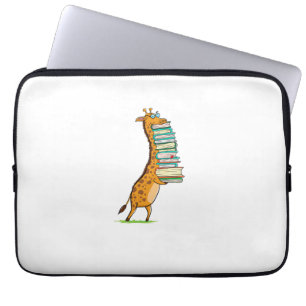 Housse Pour Ordinateur Portable Livre drôle Lecture Giraffe I Love My Library