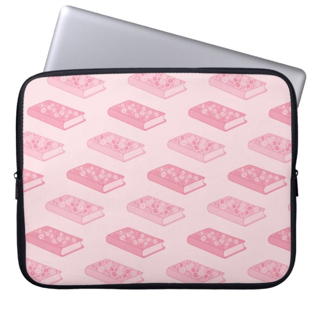 Housse Pour Ordinateur Portable Livres floraux roses (Devant)