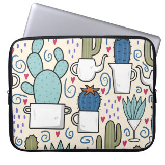 Housse Pour Ordinateur Portable Llama Cactus : Conception sans fil dessinée à la m