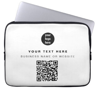 Housse Pour Ordinateur Portable Logo d'entreprise de code QR Moderne minimaliste