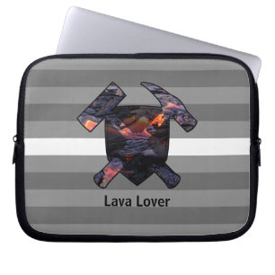 Housse Pour Ordinateur Portable Logo du marteau de rock "Lava Lover" du géologue