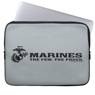 Housse Pour Ordinateur Portable Logo noir empilé USMC "The Rew, The Fiers"