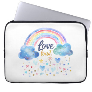 Housse Pour Ordinateur Portable Love Loud Arc-en-Ciel Art de l'arc-en-ciel paste