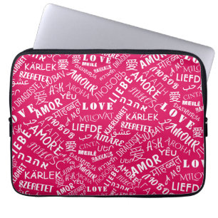 Housse Pour Ordinateur Portable LOVE - Multi Language - Personnalisable Internatio