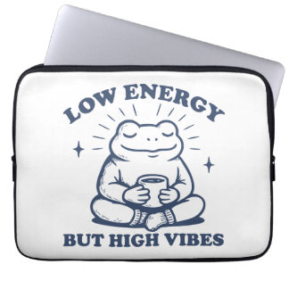Housse Pour Ordinateur Portable Low energy but high vibes Frog