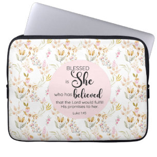 Housse Pour Ordinateur Portable Luc 1:45 Béni est Elle Aquarelle Rose Floral
