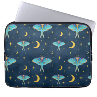Housse Pour Ordinateur Portable Luna Moth Céleste Lunes et étoiles Marine
