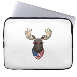 Housse Pour Ordinateur Portable Lunettes de soleil de l'élan patriotique Conceptio