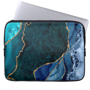 Housse Pour Ordinateur Portable Lux Peacock Agate & Gold