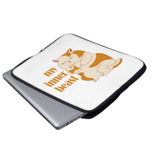 Housse Pour Ordinateur Portable Ma bête intérieure fainéante citation de motivatio