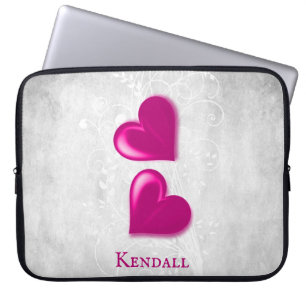 Housse Pour Ordinateur Portable Magenta Hearts Portable Personnalisé Manche