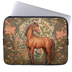 Housse Pour Ordinateur Portable Magnifique Cheval Brun Inspiré de William Morris 