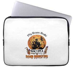 Housse Pour Ordinateur Portable Maison hantée Halloween directeur fanfare balai ca