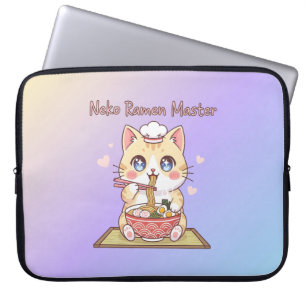 Housse Pour Ordinateur Portable Maître de Ramen Neko Kawaii Mignon Chat Cuisinier