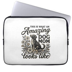 Housse Pour Ordinateur Portable Maman de chien incroyable Design floral vintage po