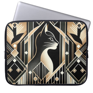 Housse Pour Ordinateur Portable Manche Abstraite pour ordinateur portable Chat noi
