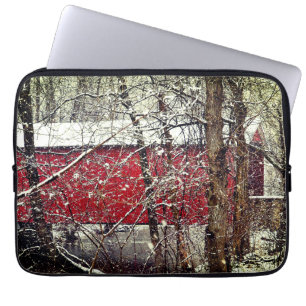 Housse Pour Ordinateur Portable Manche d'ordinateur portable avec pont couvert rou