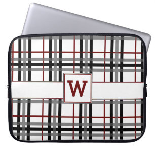 Housse Pour Ordinateur Portable Manche d'ordinateur portable noir blanc et rouge