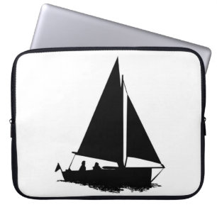 Housse Pour Ordinateur Portable Manche d'ordinateur portable Silhouette Bateau Noi