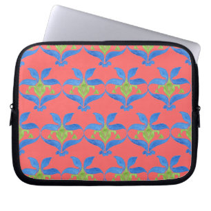 Housse Pour Ordinateur Portable Manche Motif bleu, vert, rouge Art Nouveau