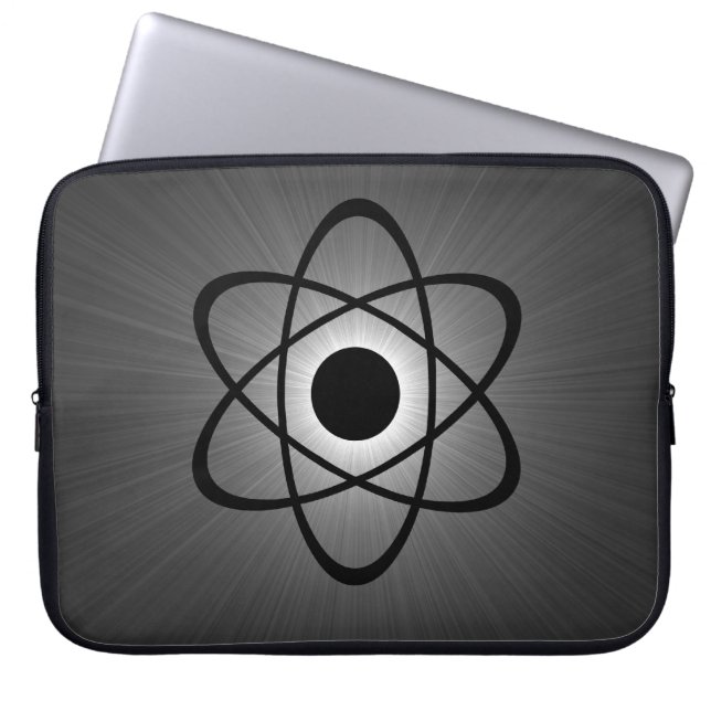 Housse Pour Ordinateur Portable Manche Nerdy atomique, Gris (Devant)
