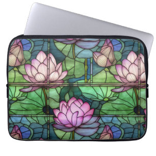 Housse Pour Ordinateur Portable Manche Ordinateur Portable Lotus En Verre Tiré