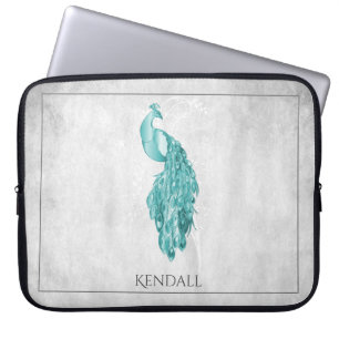 Housse Pour Ordinateur Portable Manche Peacock turquoise Élégant Personnalisé