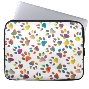 Housse Pour Ordinateur Portable Manche portable colorée Doggie Paws