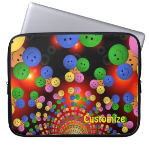 Housse Pour Ordinateur Portable Manche Portable Portable À Visage Heureux Coloré
