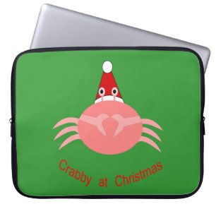 Housse Pour Ordinateur Portable Manche pour ordinateur portable de crabe de Noël